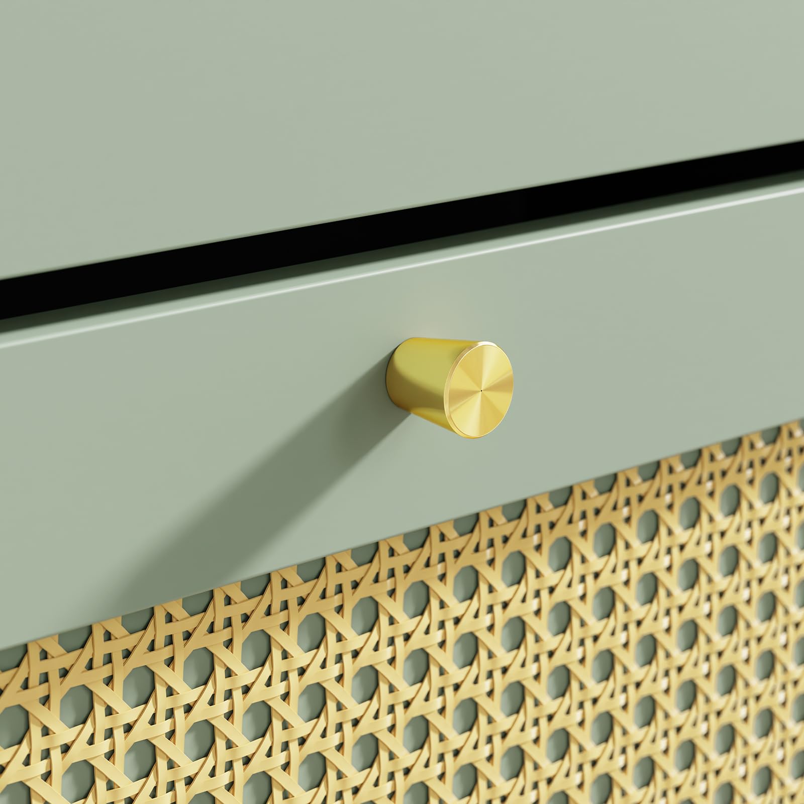 SoBuy Zapatero Estrecho - 2 Puertas 1 Cajón 62x25x97cm Entrada | Zapatero Recibidor MDF Con Puertas De Ratán, Cajón, Capacidad 8 Pares, Para Recibidor Pequeño, Verde Amarillo, FSR223-GR
