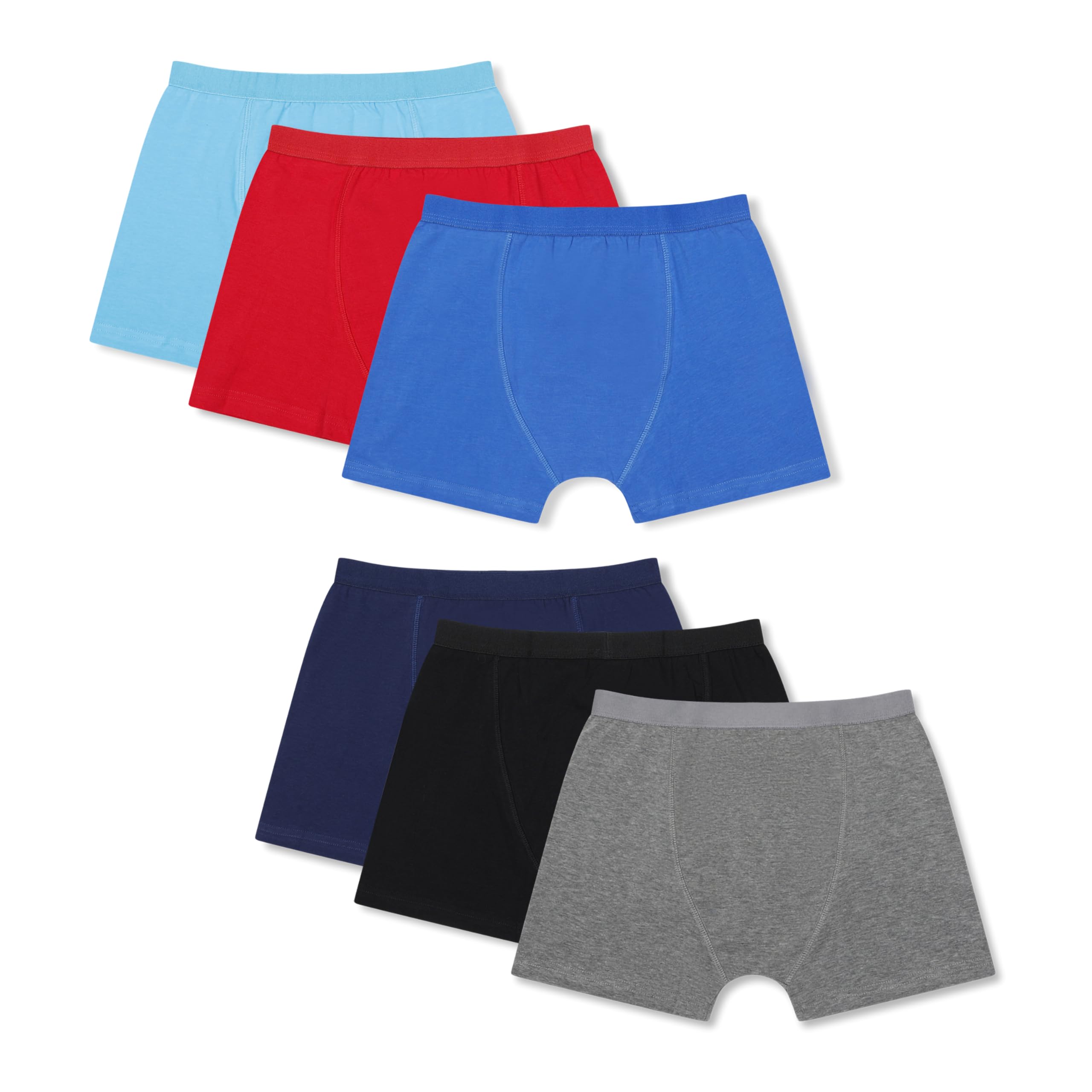Ex Uk Store Boys 6 Pack - Plain Trunks (215) Boxer Shorts 6 Pack Cotton Stretch Trunks 7 To 13 Years Soft & Comfy Underwear (215) | Size: 7-8 Years
