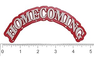 Arched Homecoming Charm 1.25" X 4.5" 1 PC PKG. (RED/White, 1 PC PKG.)