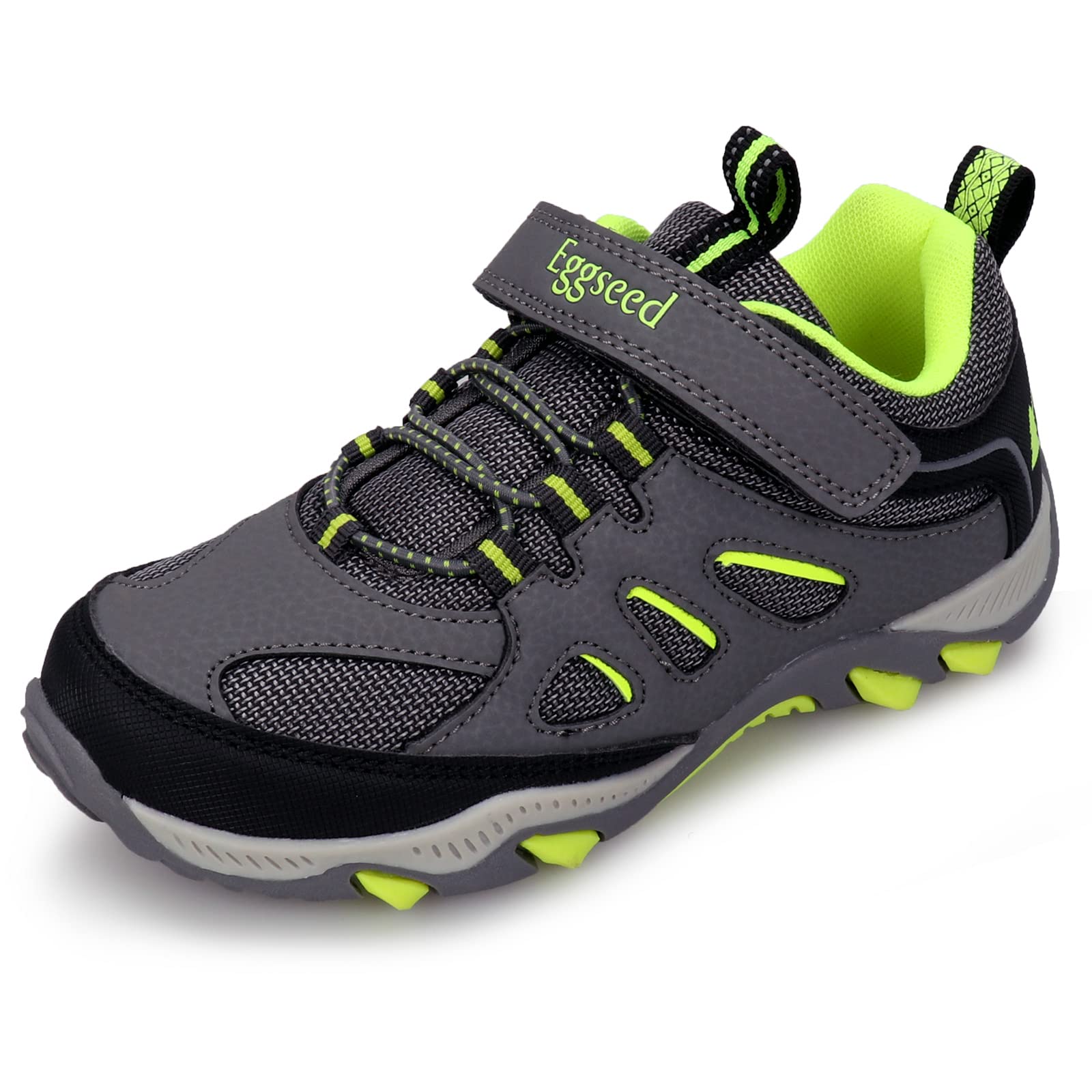 UOVO Boys Trainers Kids Walking Shoes Low-Top Sneakers Children Waterproof Trekking Hiking Footwear Running Shoes Black Blue Gray Size 9 UK Child to 5.5 UK — view 13