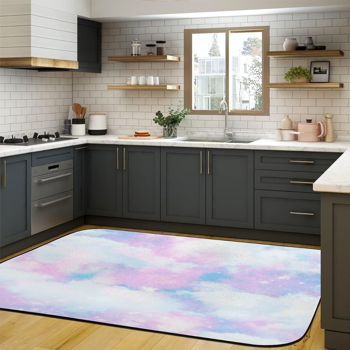 5 x 7 Gittering Clouds Marshmallow Super Soft Area Rug for Kids Baby Nursery, Carpets for Entryway Laundry Kids Room Nursery, Dorm Rugs for Grils Boys