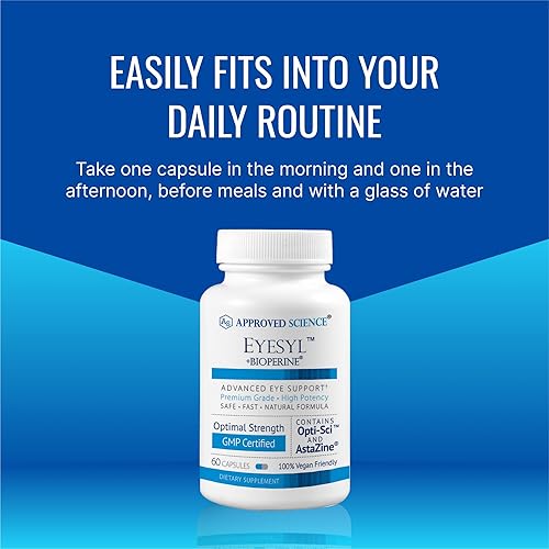 Miniatura 6 de Approved Science EyeSyl - Suplemento para la salud ocular - Protege contra la fatiga ocular, ojos secos, fatiga ocular, picolinato de cromo,