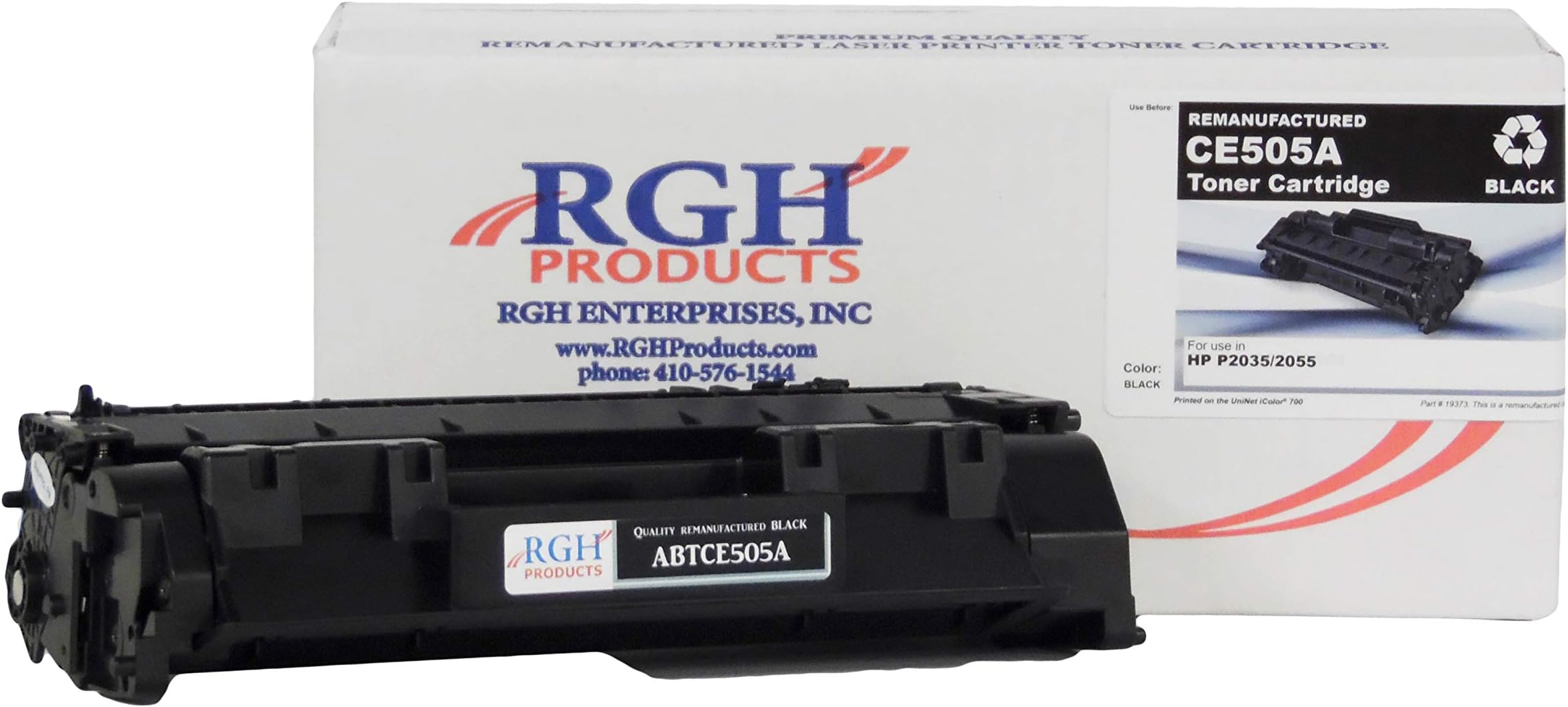 RGH Products(TM Remanufactured ABTCE505A Toner Cartridge Tray, Replaces HP LaserJet 05A/ CE505A, for use in HP CM3530 MFP, CM3525 MFP, P2035, P2035n, P2050, P2055, P2055d, P2055dn Printer