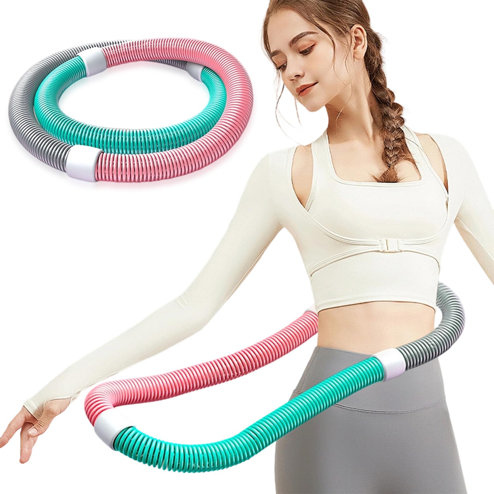 Hula Hoop Morbido Ponderato per Adulti - Morbido Hula Hoop - MorbidoHula Hoopper Dimagrire con Peso - Design con Molla,Struttura Comoda per La Vita,Pieghevole E Portatile