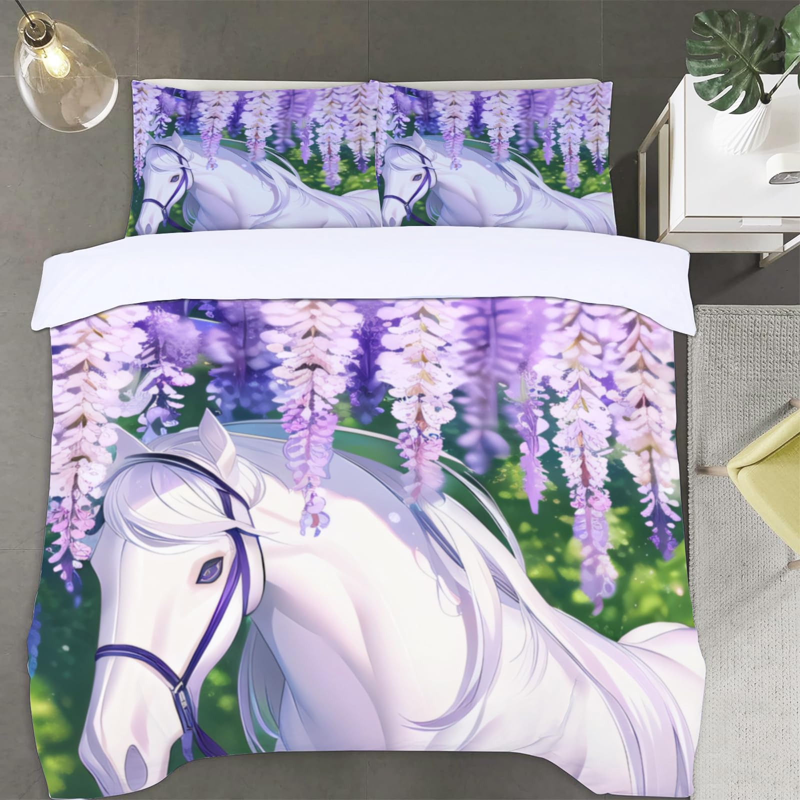 Housse de couette 220x240 cm facile à laver pour lit double adulte et enfant
