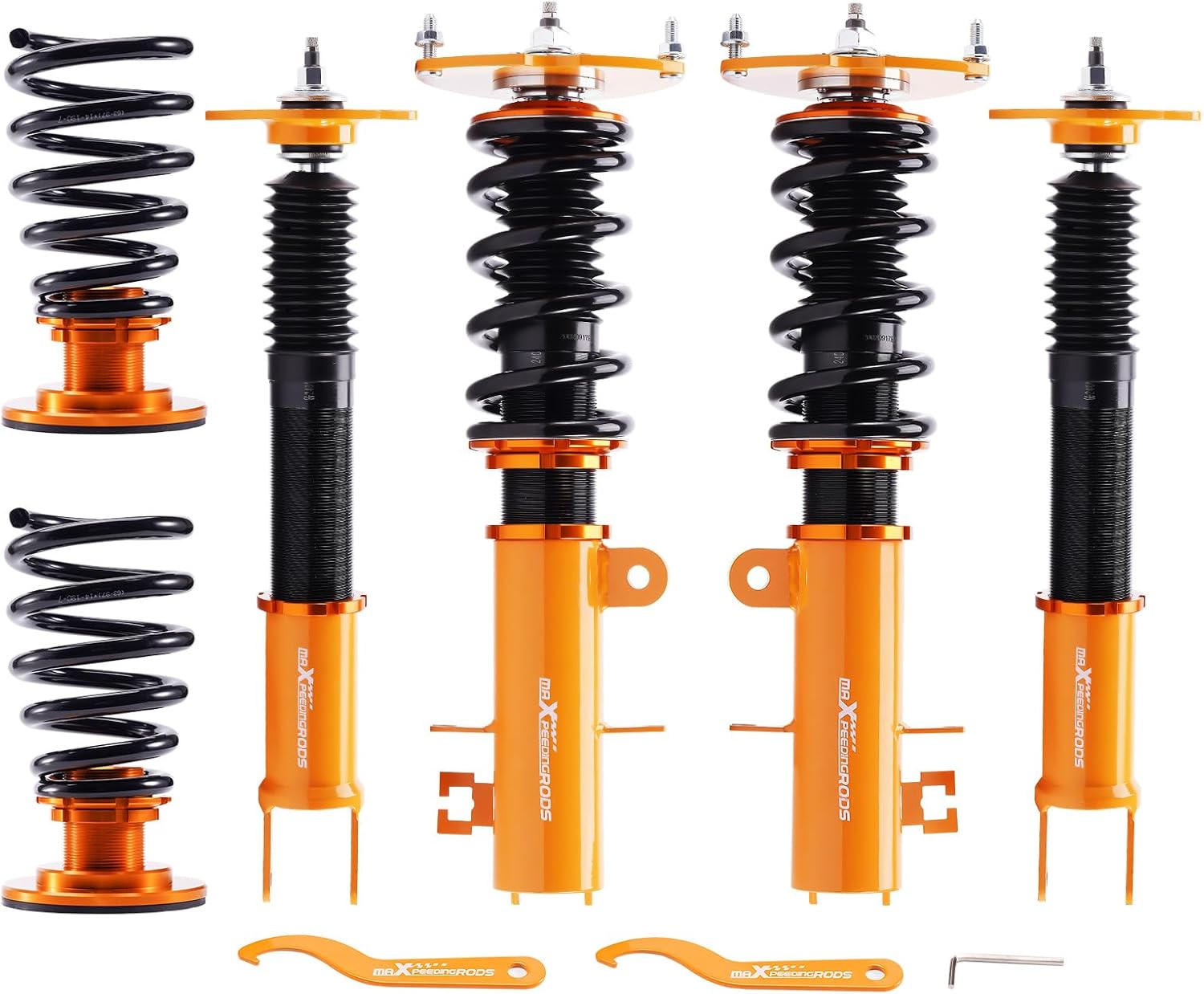 maXpeedingrods Coilover for Nissan Altima 2007-2013, for Nissan Maxima 2009-2014, 24 Levels Damper Adjustable Coilovers Suspension Kit, Height Adjustment Lowering Kit, Gold