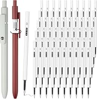 Crtiin 50 Pack Gel Pen Refills 0.5mm Black Ink Retractable Smooth Writing Bulk for Journaling, Note Taking, Office School Supplies