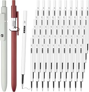 Crtiin 50 Pack Gel Pen Refills 0.5mm Black Ink Retractable Smooth Writing Bulk for Journaling, Note Taking, Office School Supplies