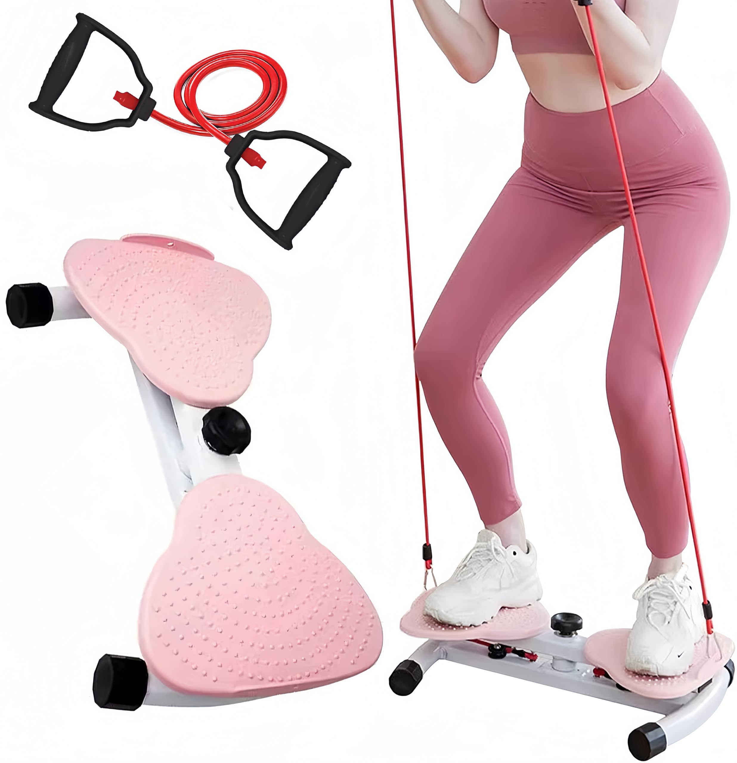 Waist Twisting Fitness Tool, Waist Twisting Abdominal Exercise Board, Foot Massage Fitness Board, Weight Loss, Pink Portable Cardio Home Gym Use (TWIST-X MACHINE)