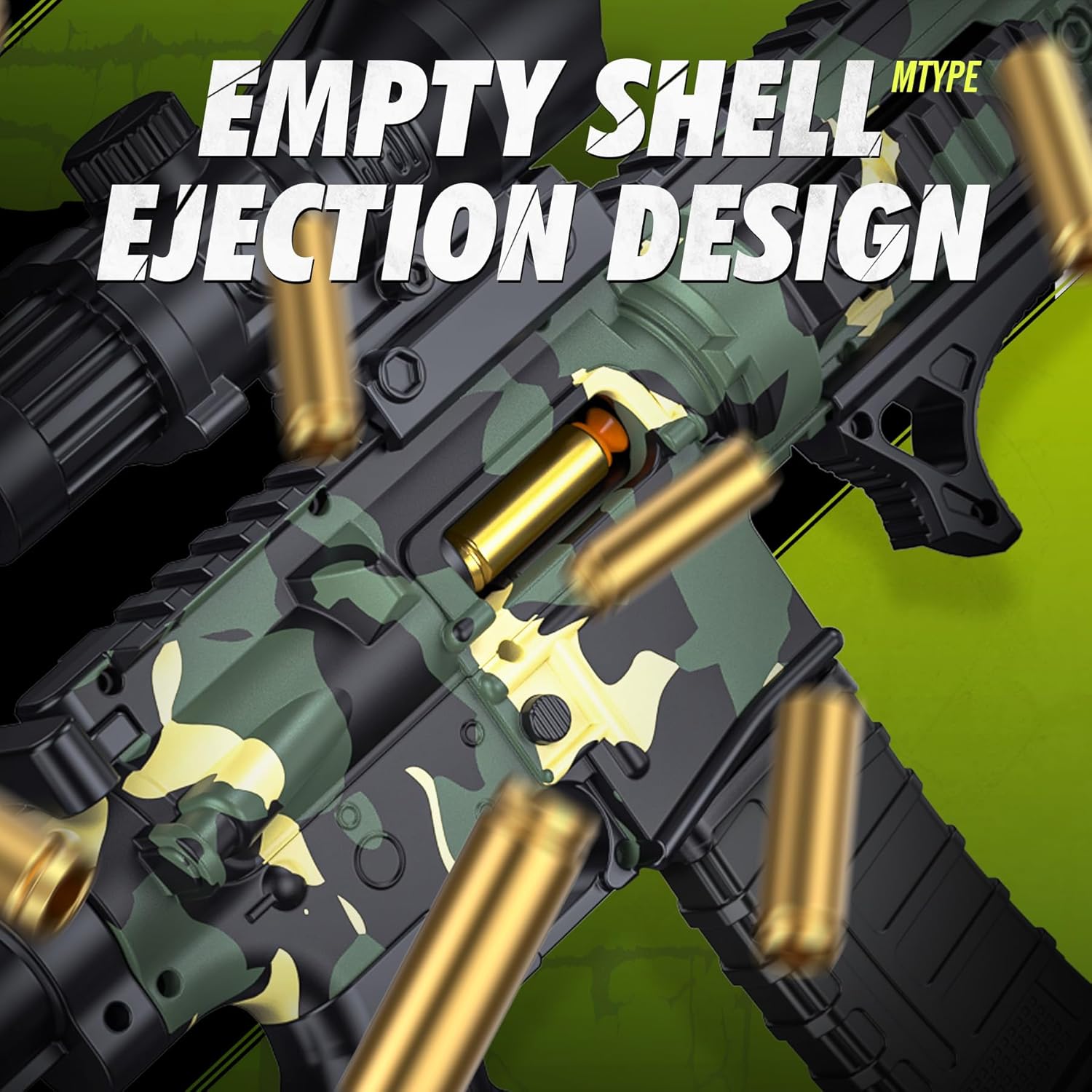 Toy Gun with Soft Bullets Shell Ejecting, Manual Foam Blasters Guns with 60 Bullets, Toy Gun Birthday Gift, Green