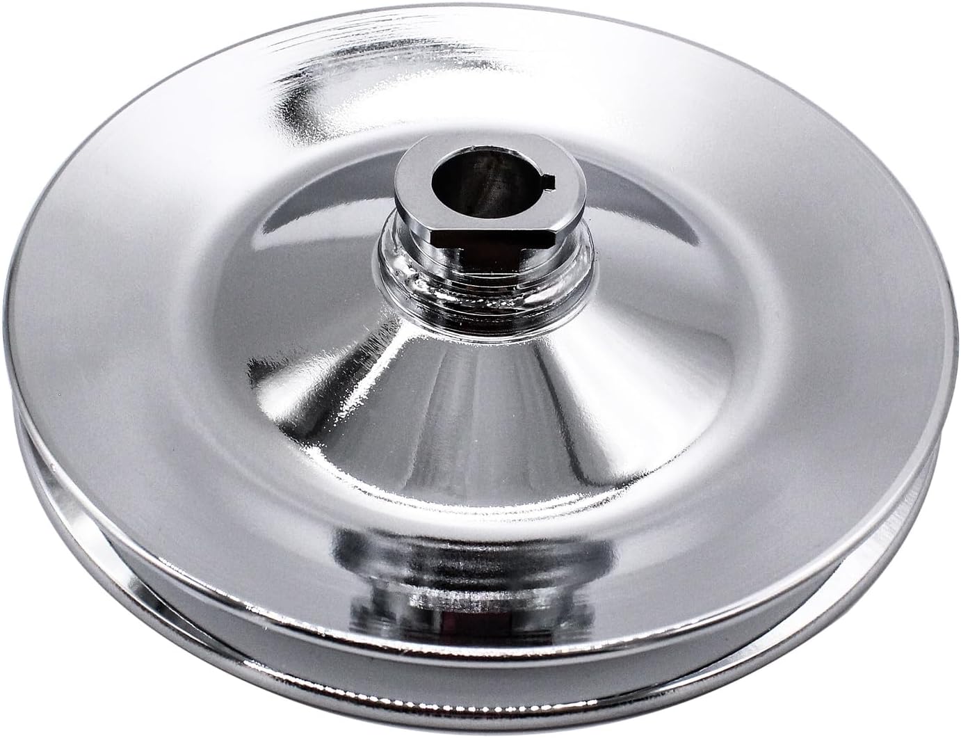 SBC Chrome Power Steering Pump & Bracket & Pulley Kit Compatible with Small Chevy Long Water Pump 265 283 305 327 350 383 400 Engines Replace Keyway style 5/8"