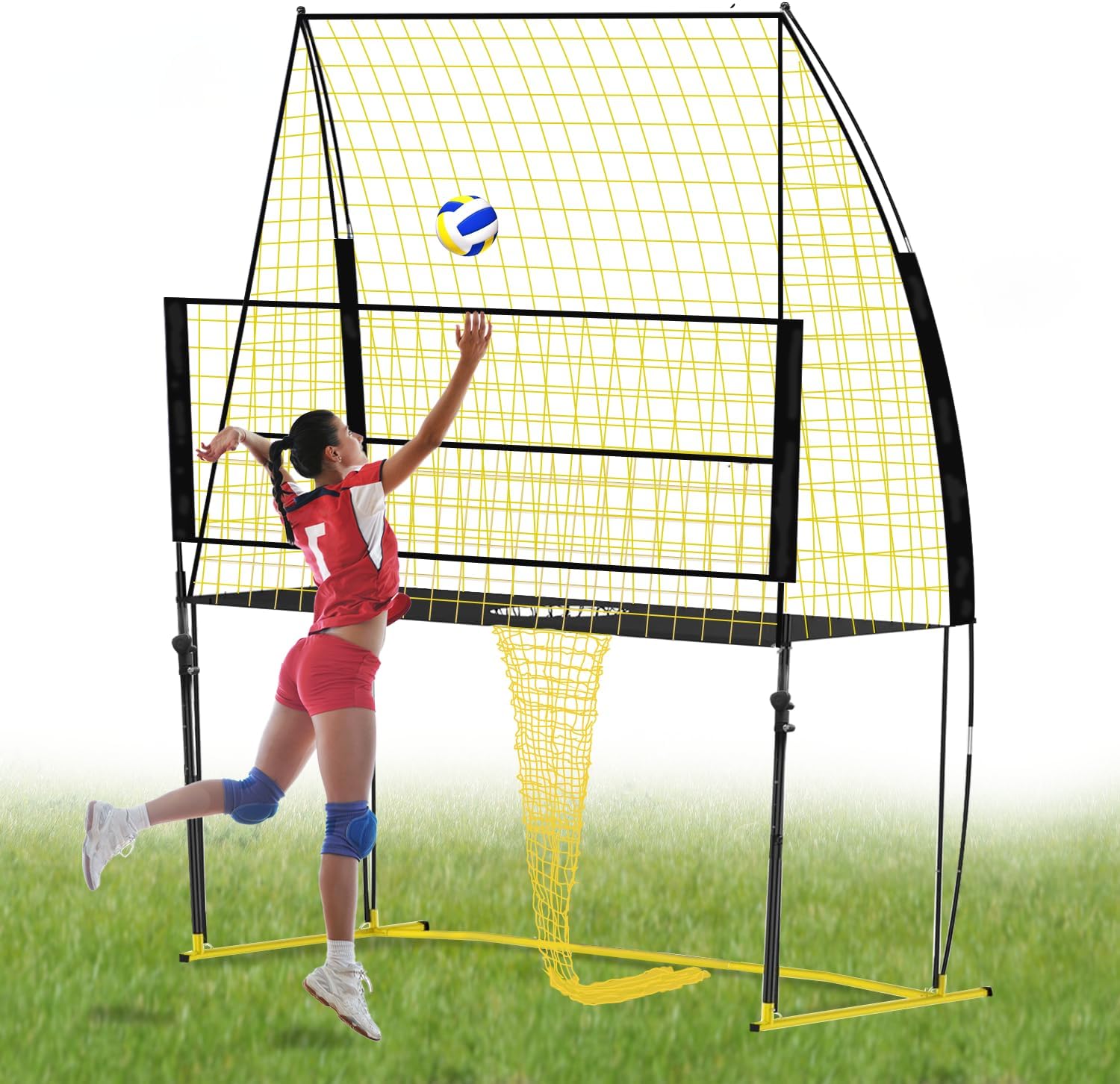 Volleyball Training Net Equipment System，Volleyball Practice Net of Adjustable Height, Good Stability, Easy Assembly & Storage, Indoor and Outdoor Use
