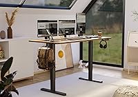 Vista 2 de Claiks - Escritorio eléctrico de pie, escritorio de altura ajustable para trabajar sentado o de pie, escritorio de oficina en casa con tablero