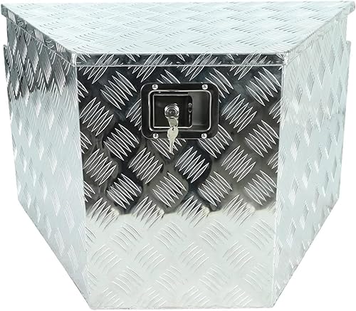 Miniatura 11 de Caja de lengua para remolque, caja de herramientas de aluminio, caja de remolque resistente con cerradura y llaves, para camioneta, RV, remolque (39