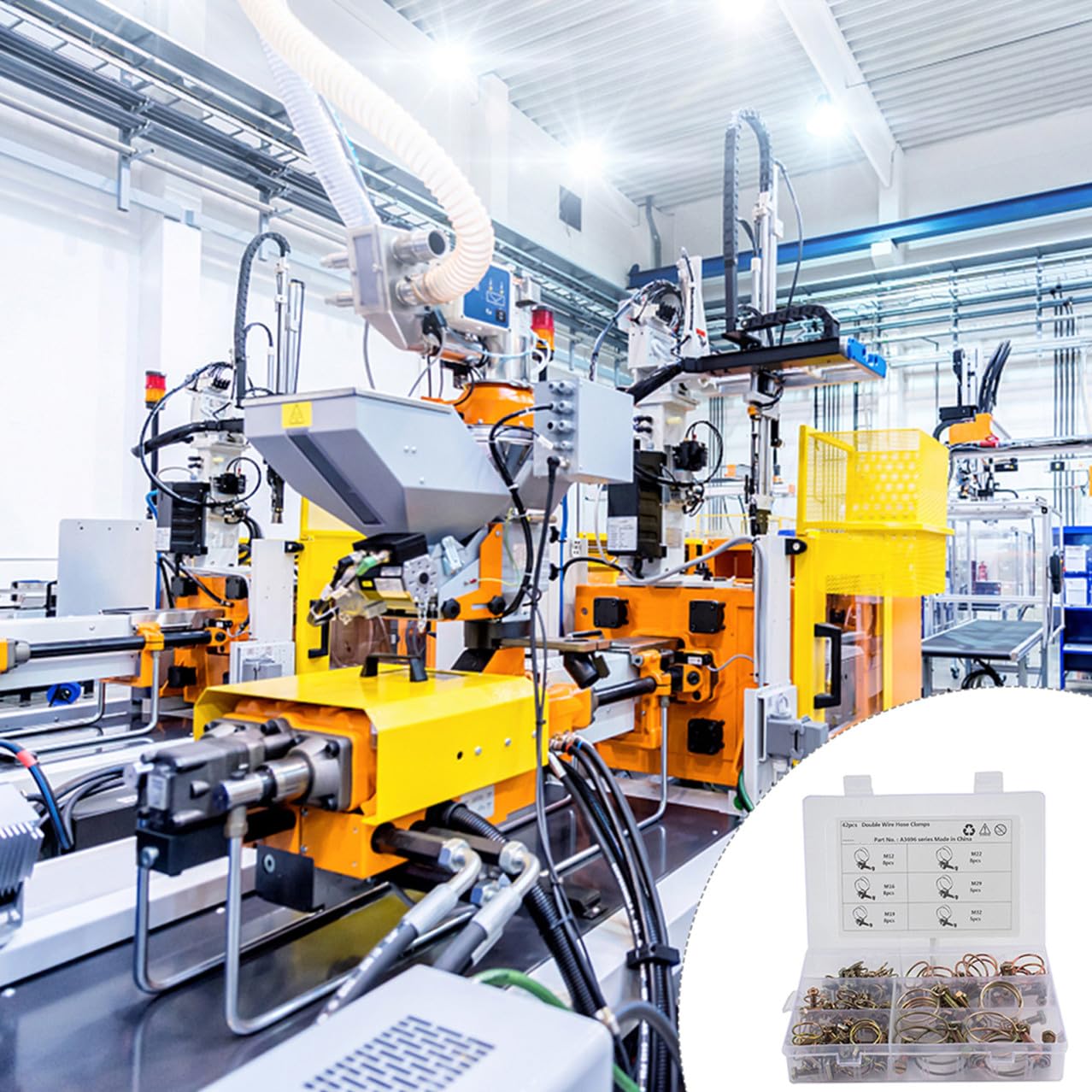 Collier de Serrage Réglable 42 Pièces en Fer pour Tuyau de Carburant