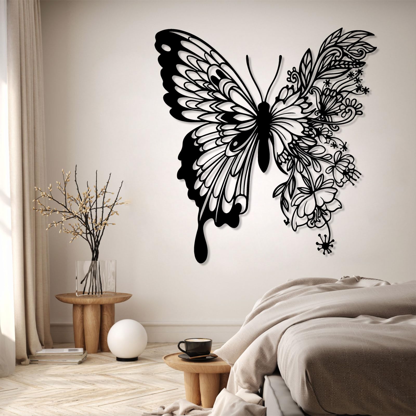 Metalowa sztuka ścienna fouholk kwiat motyl sztuka kwiat motyl wiszący na zewnątrz ganek dekoracja motyl dekoracja domu metalowa dekoracja ogrodowa