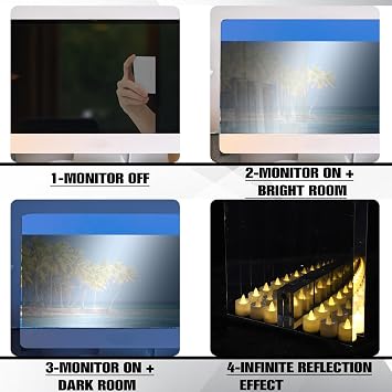 Yookeer 3 Pcs Two Way Mirror, 12x24x0.04 in Acrylic Sheet, 30% Transparent