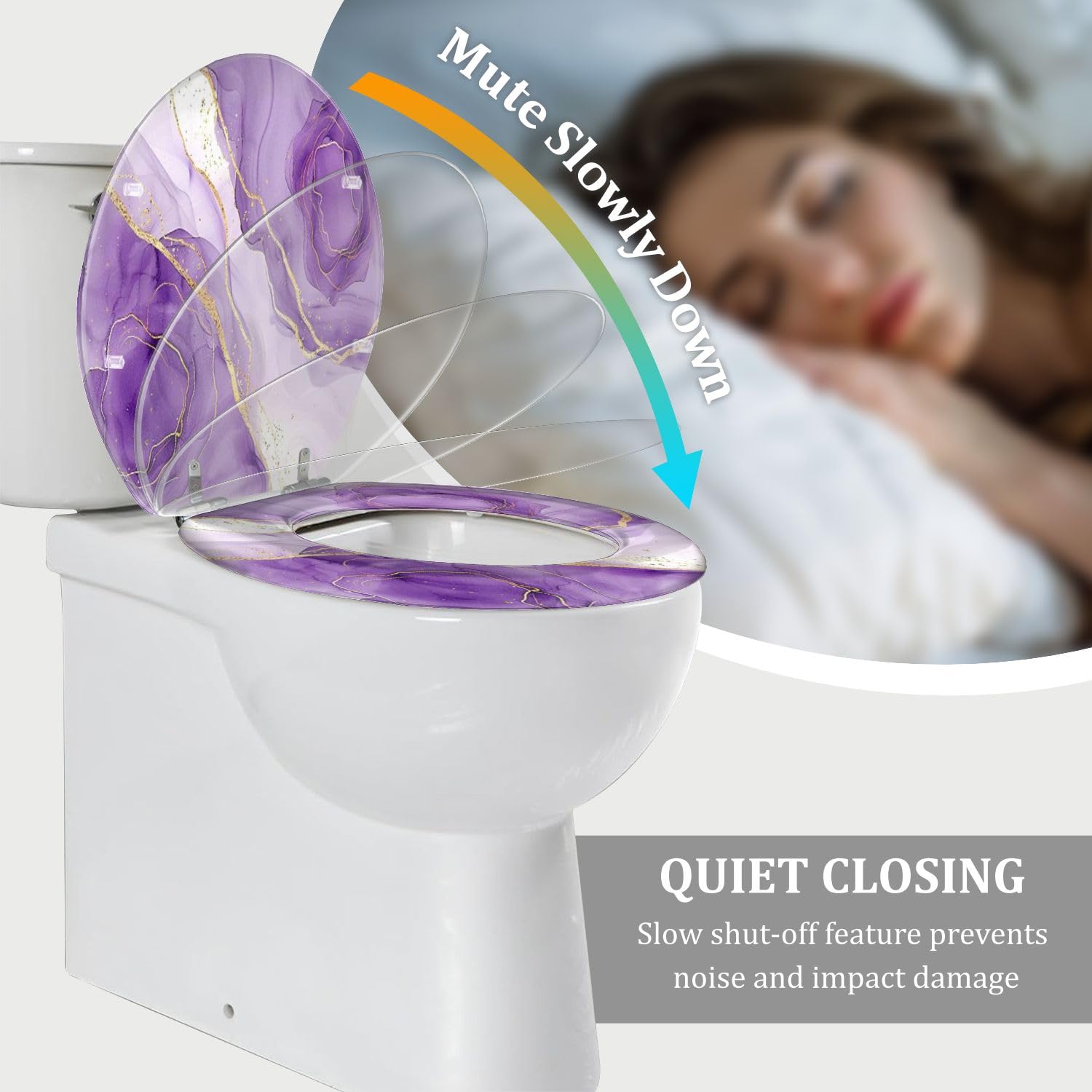 Sedile WC generico allungato in resina con chiusura ammortizzata e sgancio