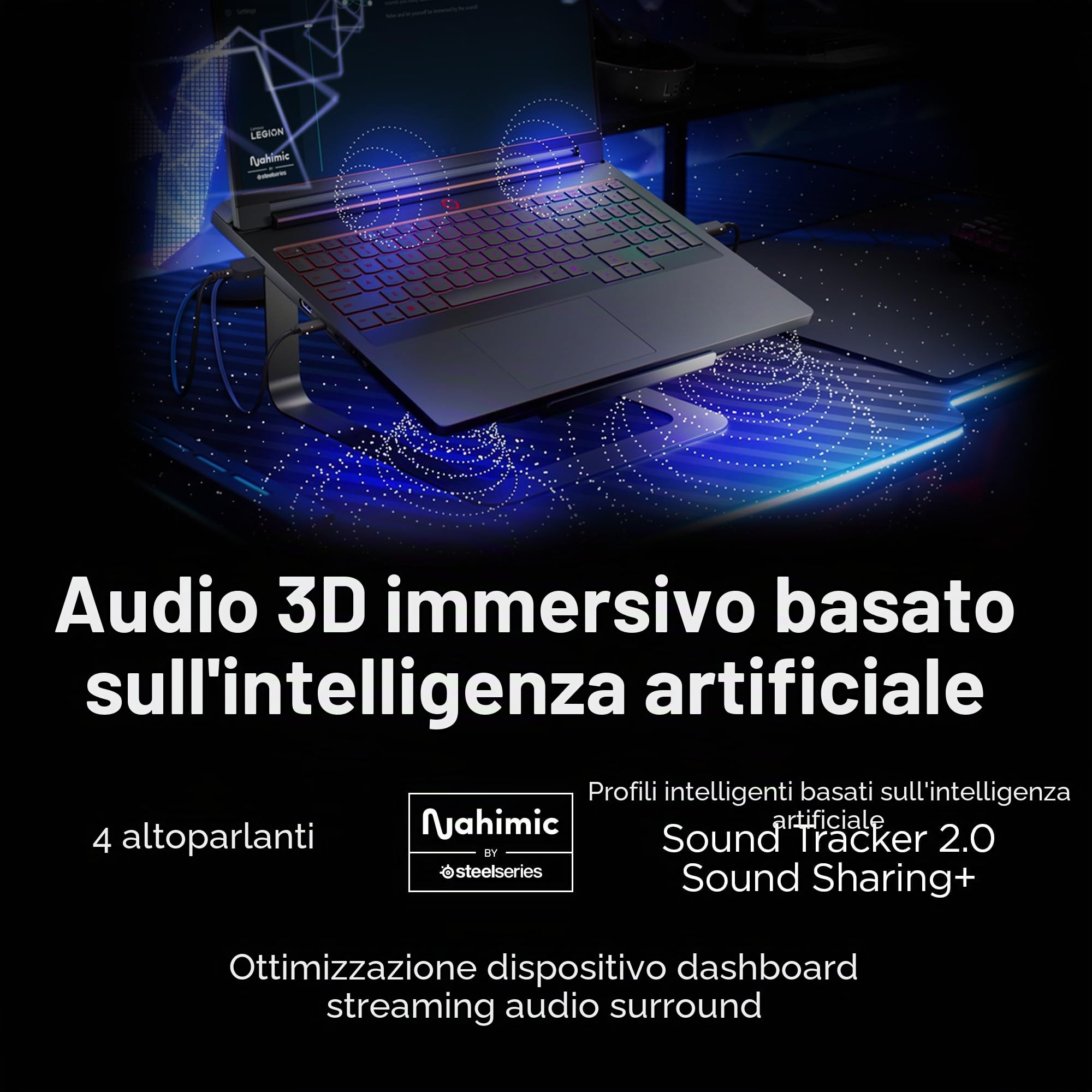 Lenovo Legion Pro 7i – Notebook da Gaming con Intelligenza Artificiale – Intel® Core Ultra 7 255HX – Display OLED WQXGA PureSight da 16" – 240Hz – NVIDIA® GeForce RTX™ 5070 Ti – Memoria 32GB