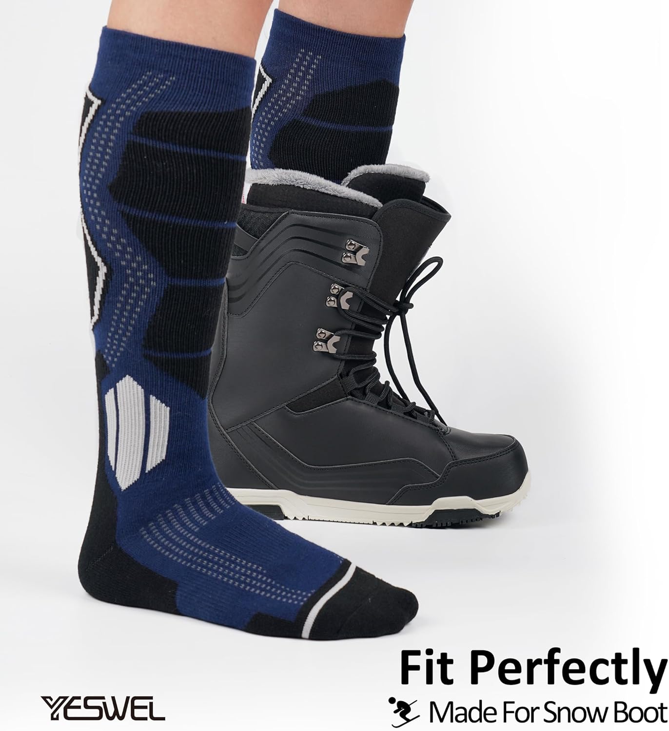 Merino Wool Ski Socks For Men & Women, 2/3 Pairs, Thermal Warm Knee-High Winter Socks For Snowboard, Skiing - Image 2