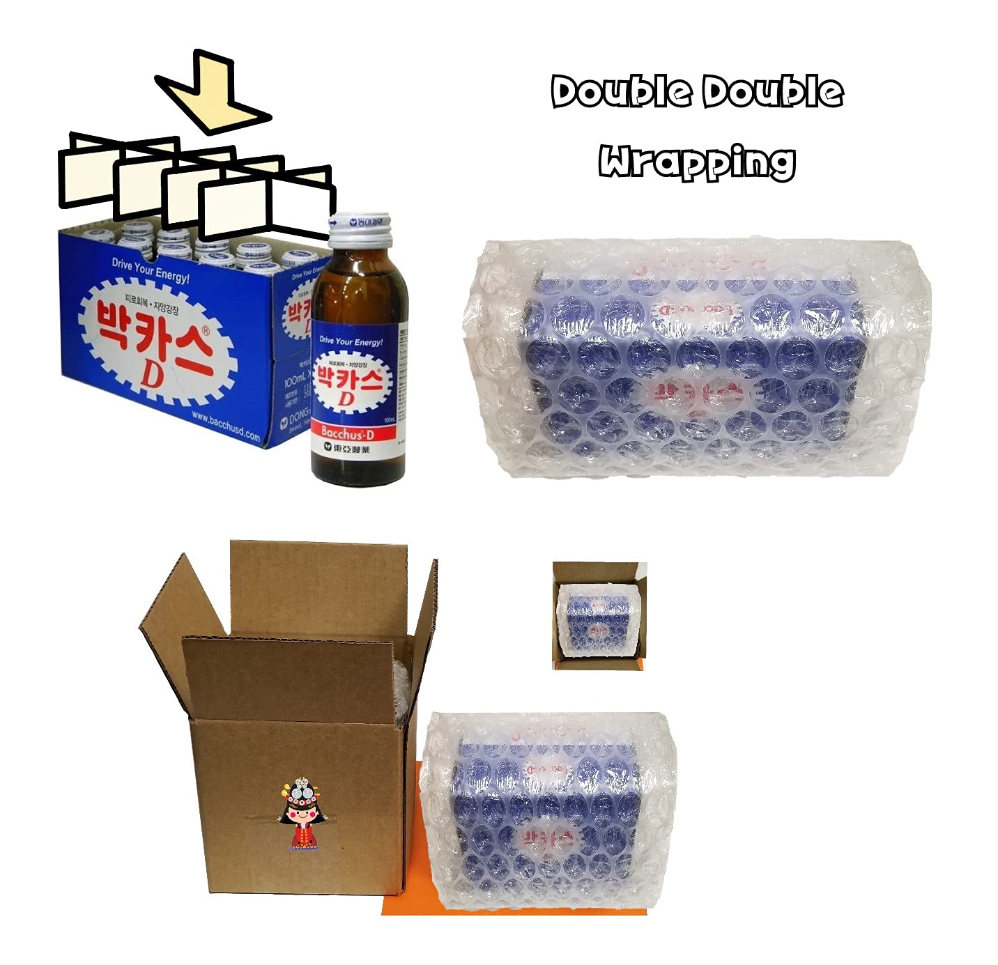 Bacchus-D/Vita Power/Whalmungsoo/Onion Exact/Pear & Condon Exact/Red Ginseng Drink/Honey & Red Ginseng Drink-Korean Energy & Healthy Drink Collection Gift Box (BACCHUS-D, 3)