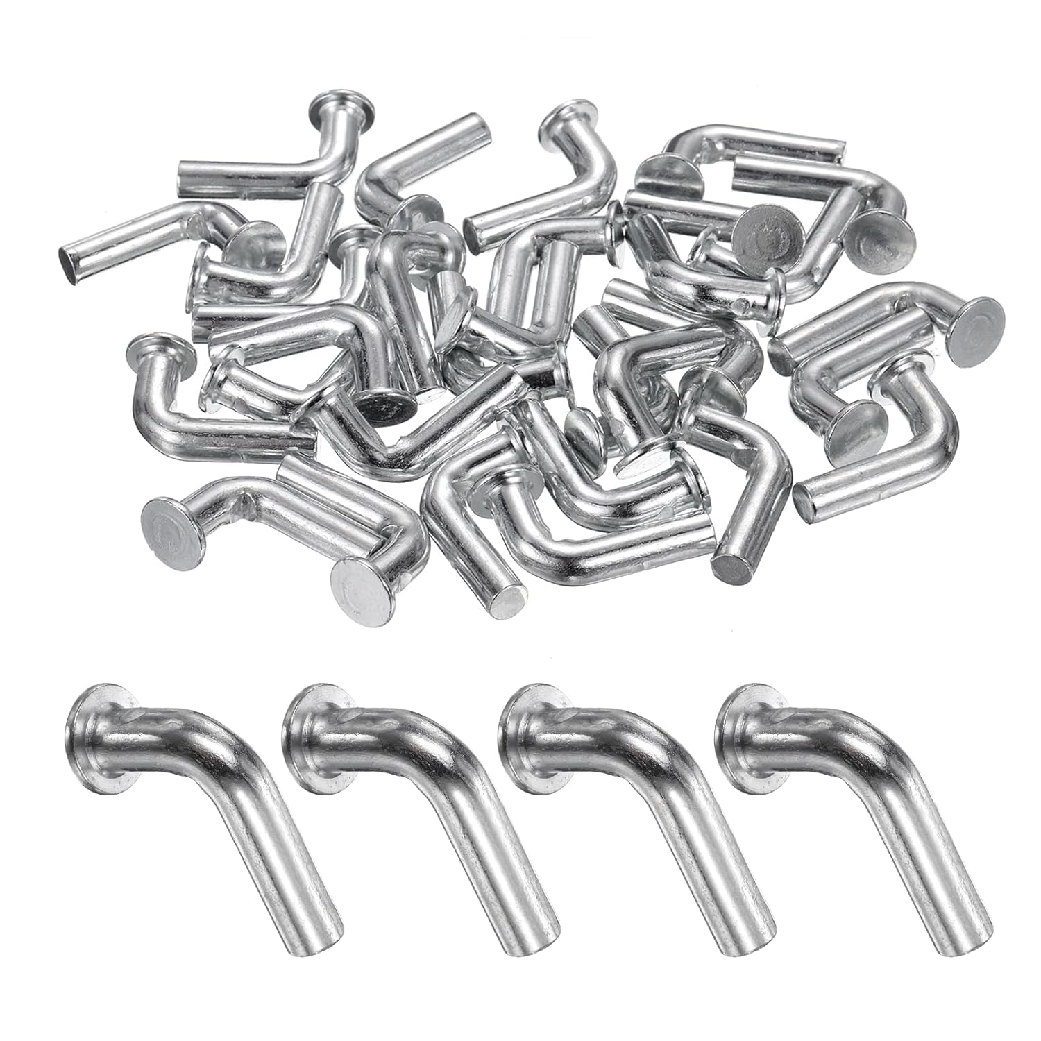 uxcell 100 Pcs Pallet Rack Drop Pin, M8x26mm Pallet Rack Safety Bolt Round Head J Bolt Universal Pins for Warehouse Racks and Shelving Units, 1.02 x 0.31 Inch