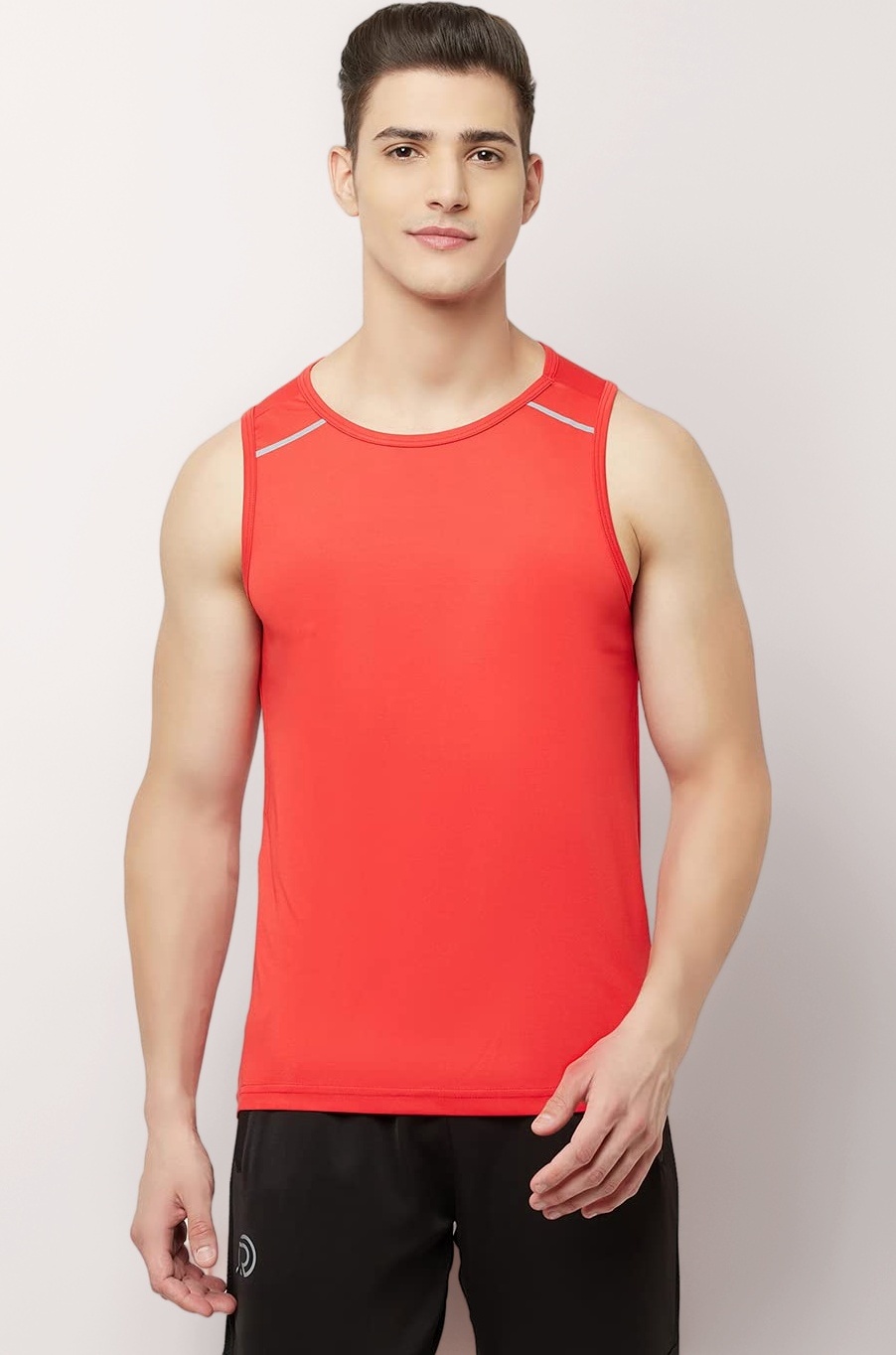 TRUEREVO Men's Light Weight Dryfit Sports Tank Top Vest with Reflective Details for Running, Gym & Training