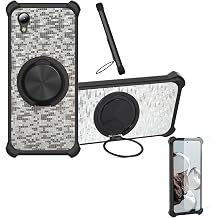 Case Compatible for Q-Link Wireless Monarch Z5 Phone Case Cover [with 1* Tempered Glass Screen Protector] Hybrid Case[360Ring Support, Magnetic] CX-21-HEI