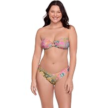 Aqua Green Womens Ring Bandeau Bikini Set with Scoop Hipster Bottoms