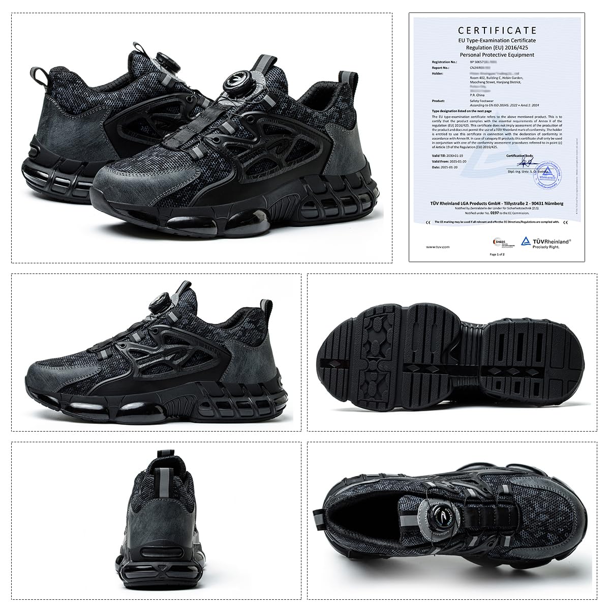 Scarpe Antinfortunistiche Uomo Donna Scarpe da Lavoro Leggere Sportive Scarpe da Cantiere con Punta in Acciaio Antiscivolo Traspiranti 38-46 EU