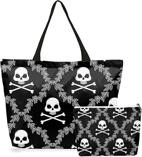 Bolsa de maquillaje Calavera Hippie Gótica Decoración Gótica Accesorios Horror Skull, Multicolor601