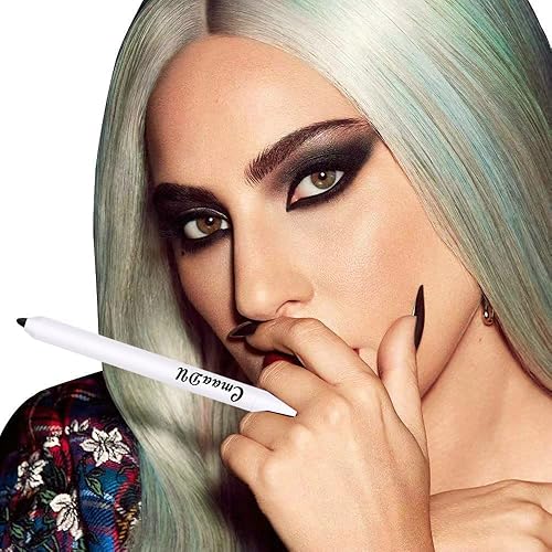 Miniatura 7 de Yeweian Juego de lápices delineadores de ojos blancos y negros, barra iluminadora de ojos blancos lisos, de secado rápido, resistente al agua, alta