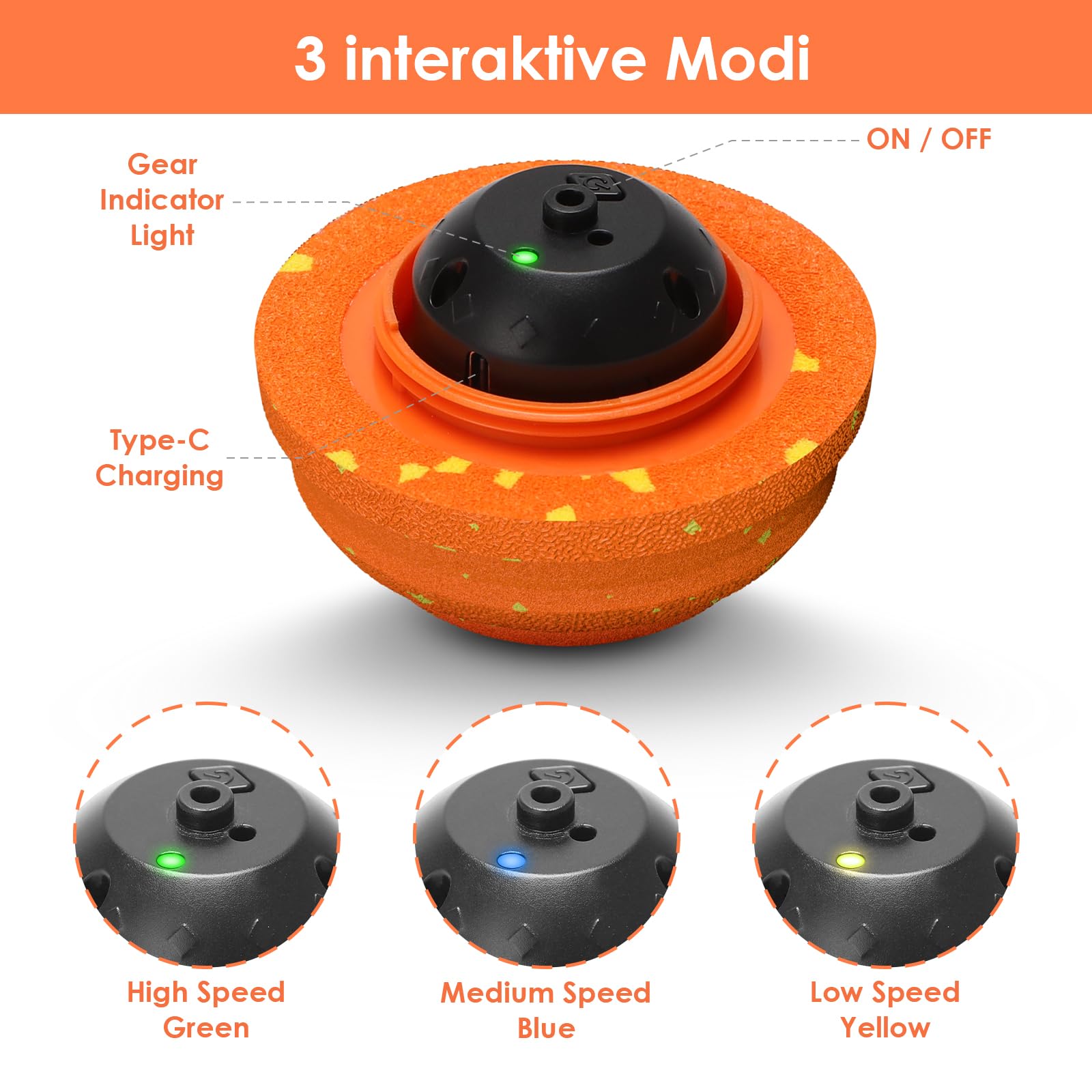 VNAKIO Hundeball Mit Wechselhülle - Interaktives Spielzeug Orange