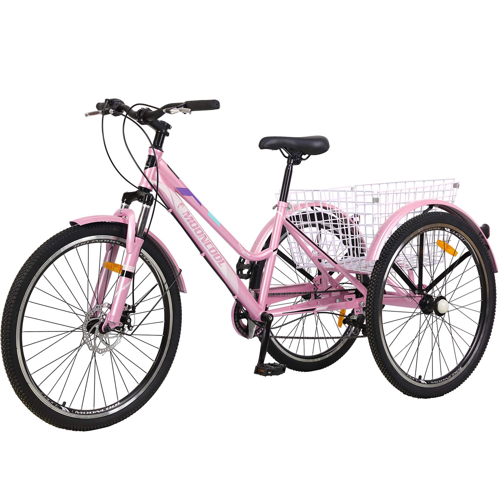 Buy Slsy Adult ain Tricycle, 7 Speed Three Wheel Bike, 24/26 Inch