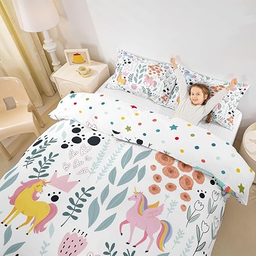 Vista 10 de Erosebridal Funda de edredón de zorro kawaii, juego de ropa de cama de zorro de dibujos animados, funda de edredón con 2 fundas de almohada para Fox