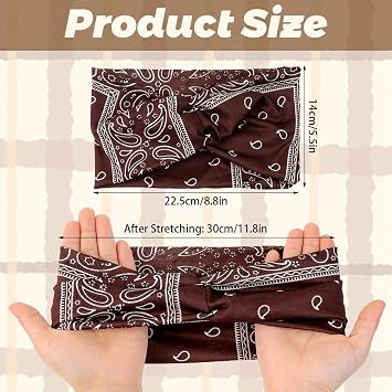 BLMHTWO 3Pcs Wide Boho Headbands for Women, Thick Fabric Head Bands Turban Fashion Hair Bands Knotted No Slip Head Wraps for Yoga Workout Sports and Daily Wear