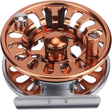 Fishing Reel Large Arbor, Fly Fishing Reels, Double Color 5/6 Fly Reels CNC Machined Aluminum Alloy Fly Reel 3 Bearing Fly Fishing Wheel for Outdoor