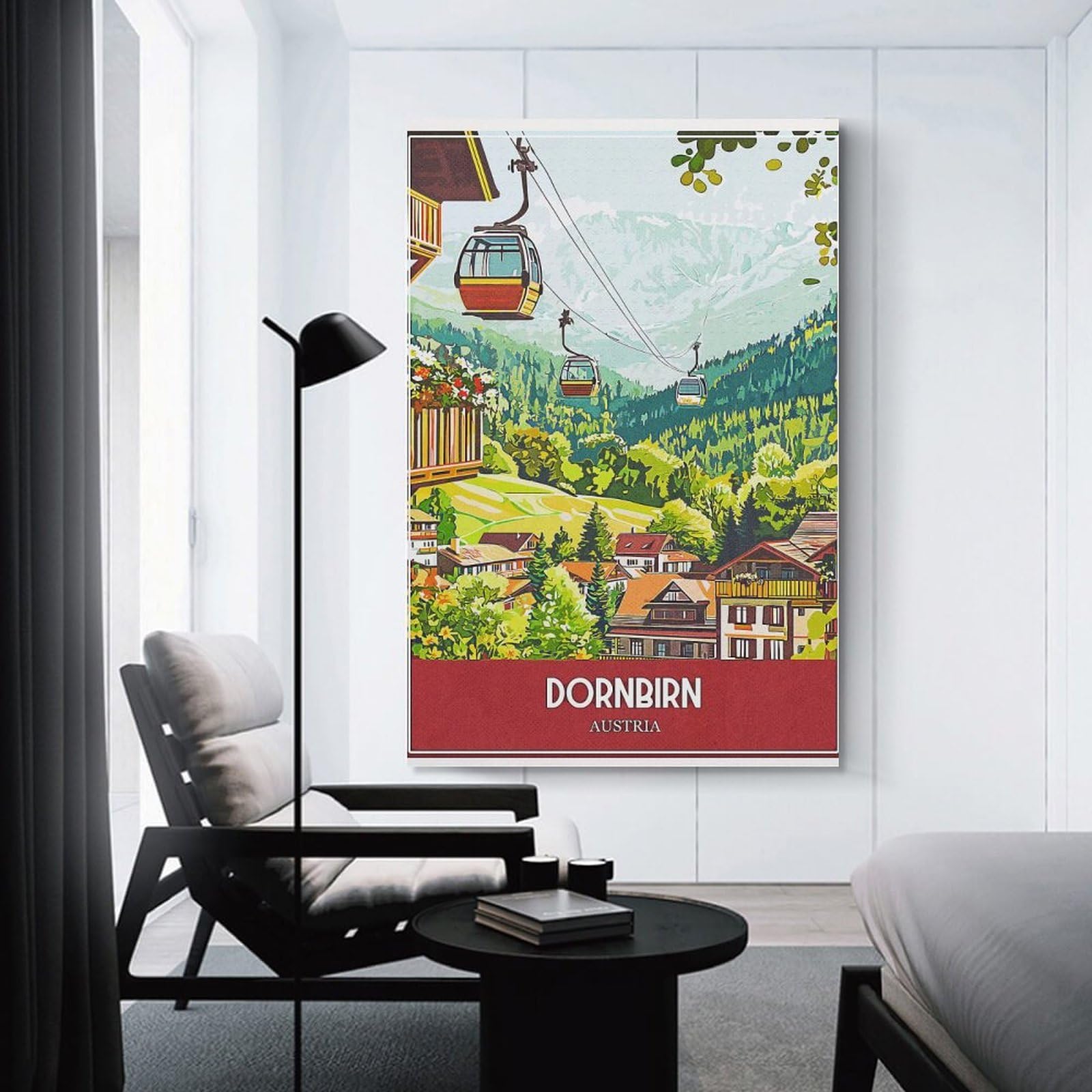 Junmoney Decorative Wall Artwork Dornbirn Austria Travel, 08x12inch(20x30cm), for Living Room, Lounge Or Sitting Room, Modern Wall Decor for Cosy Interiors