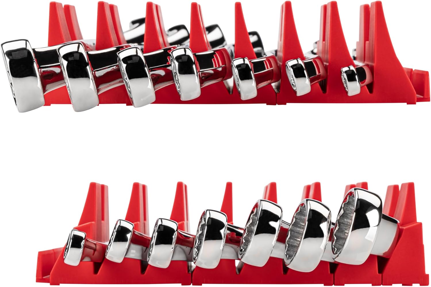 TEKTON 45-Degree Offset Box End Wrench Set with Modular Organizers, 7-Piece (6-19 mm) | WBE95201