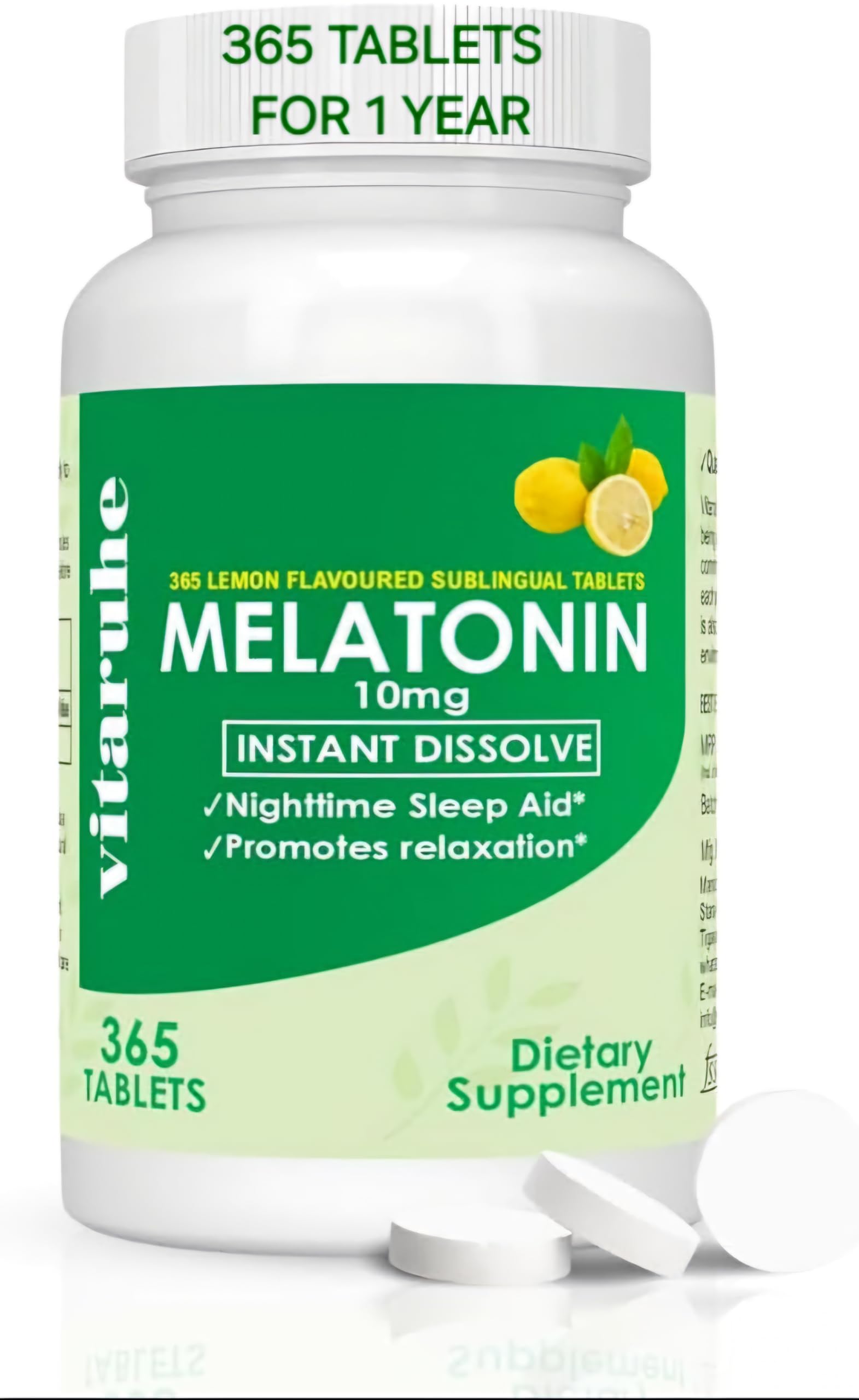 VitaRuhe Melatonin 10mg Sublingual Tablets - Mouth Dissolving, Lemon Flavor, 365 Tablets for One Year Supply (B0D3KRYSPJ) Amazon Price History, Amazon Price Tracker
