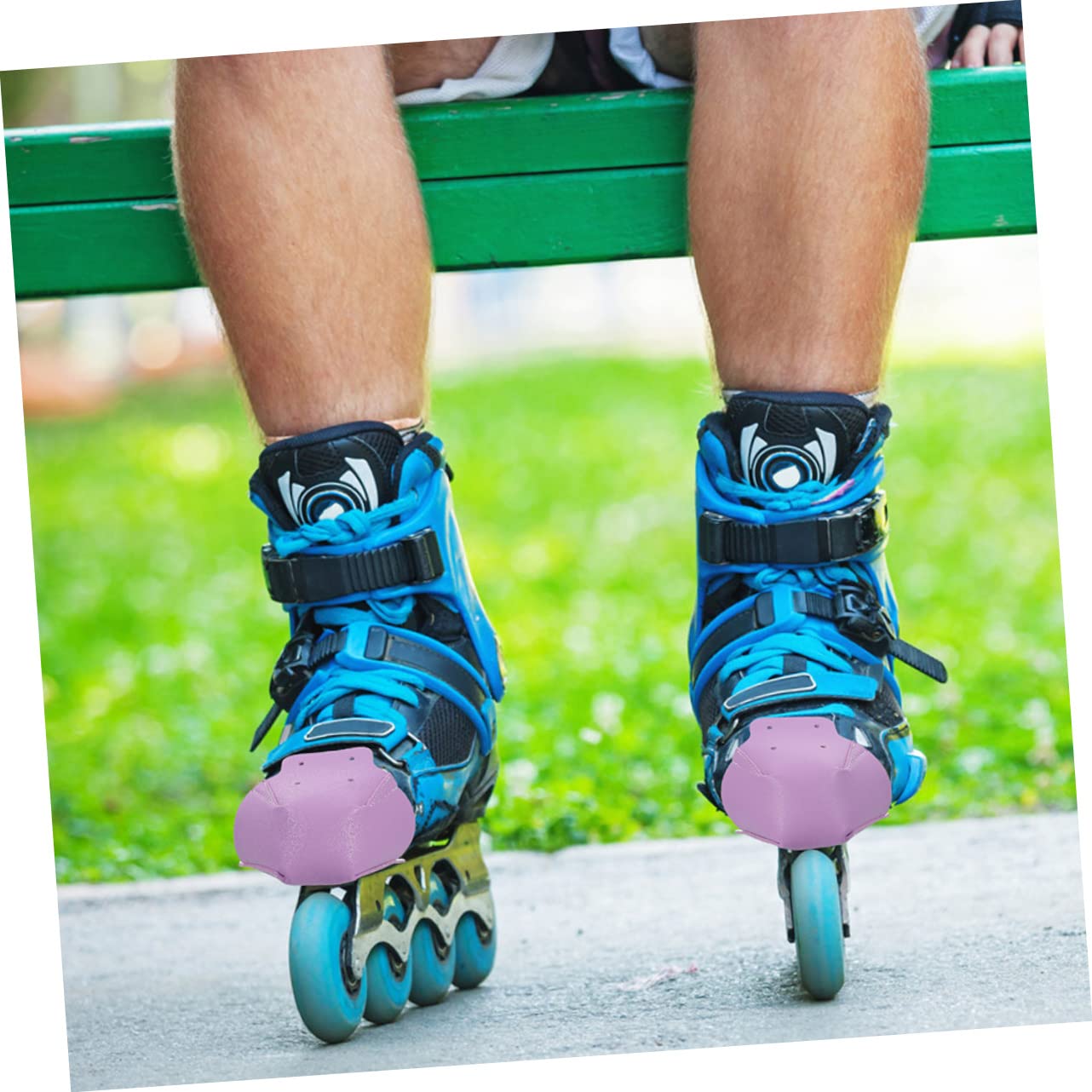 VANZACK Skate-Stiefel Skater Cap Schlittschuhe zubehör Profi-Skateboard Schlittschuhe liefern Skate-Versorgung verschleißfester Zehenschutz für Schlittschuhe Leder Violett