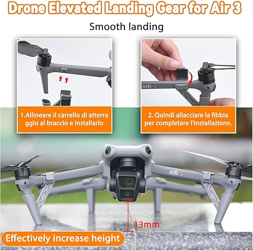 Miniatura 6 de O'woda Sistema Airdrop para DJI Air 3, dispositivo de transporte de entrega de drones con tren de aterrizaje para pesca con drones, bodas, búsqueda