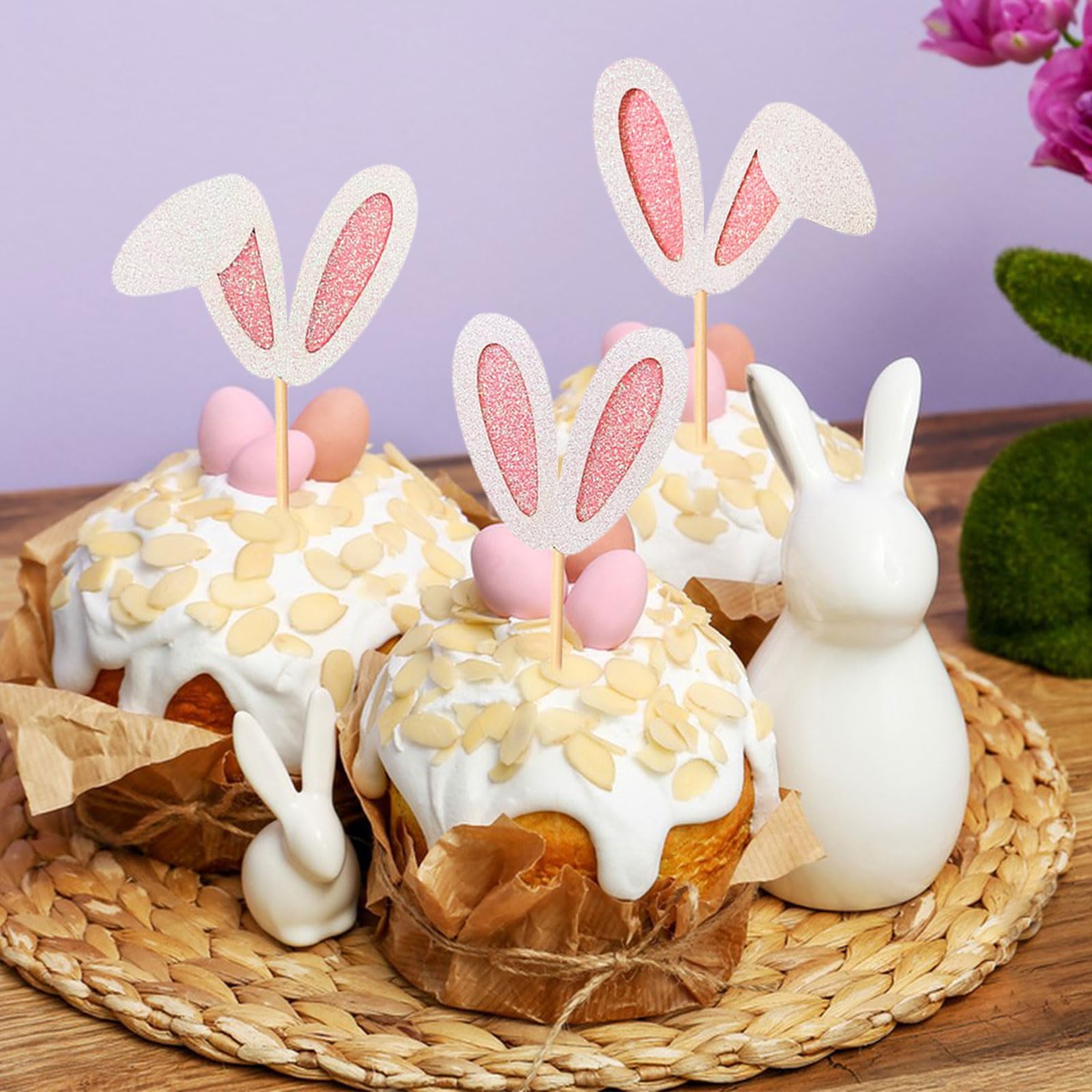 Nuovi toppers per torta coniglietto pasquale Simpatico coniglio carota Decorazione torta di buon compleanno per bambini Fornure per feste di primo compleanno Baby Shower  15