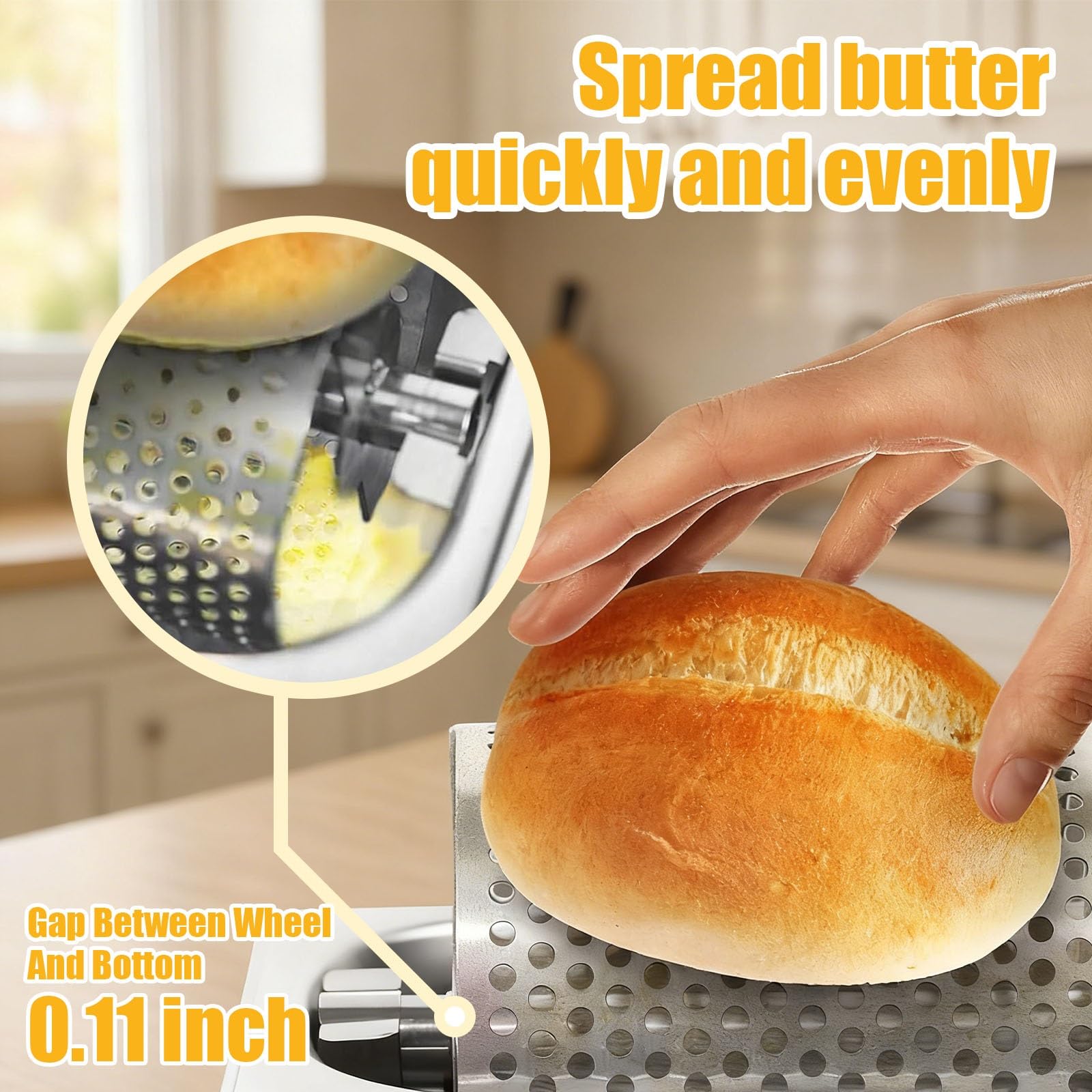 Elektrischer Butterapplikator, Instant-Butterschmelzer, einstellbare Hitze, rostfrei, Edelstahl, ideal für Bäckereien, einfach zu bedienen, perfekt zum Kochen und Backen