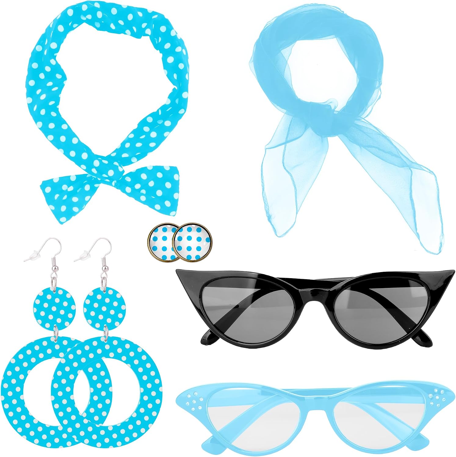 1950s Accessories,50s Outfit for Women,50s Halloween Costumes for Women,Cat Eye Glasses,Hippie Accessories