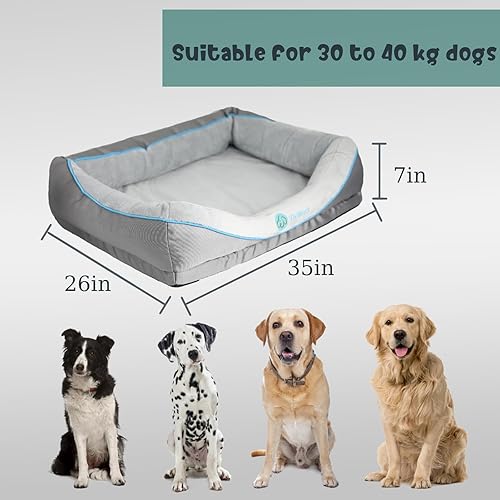 Miniatura 2 de Cama ortopédica para perros grandes, sofá impermeable para perros grandes, sofá de espuma de apoyo para mascotas con funda extraíble, parte inferior