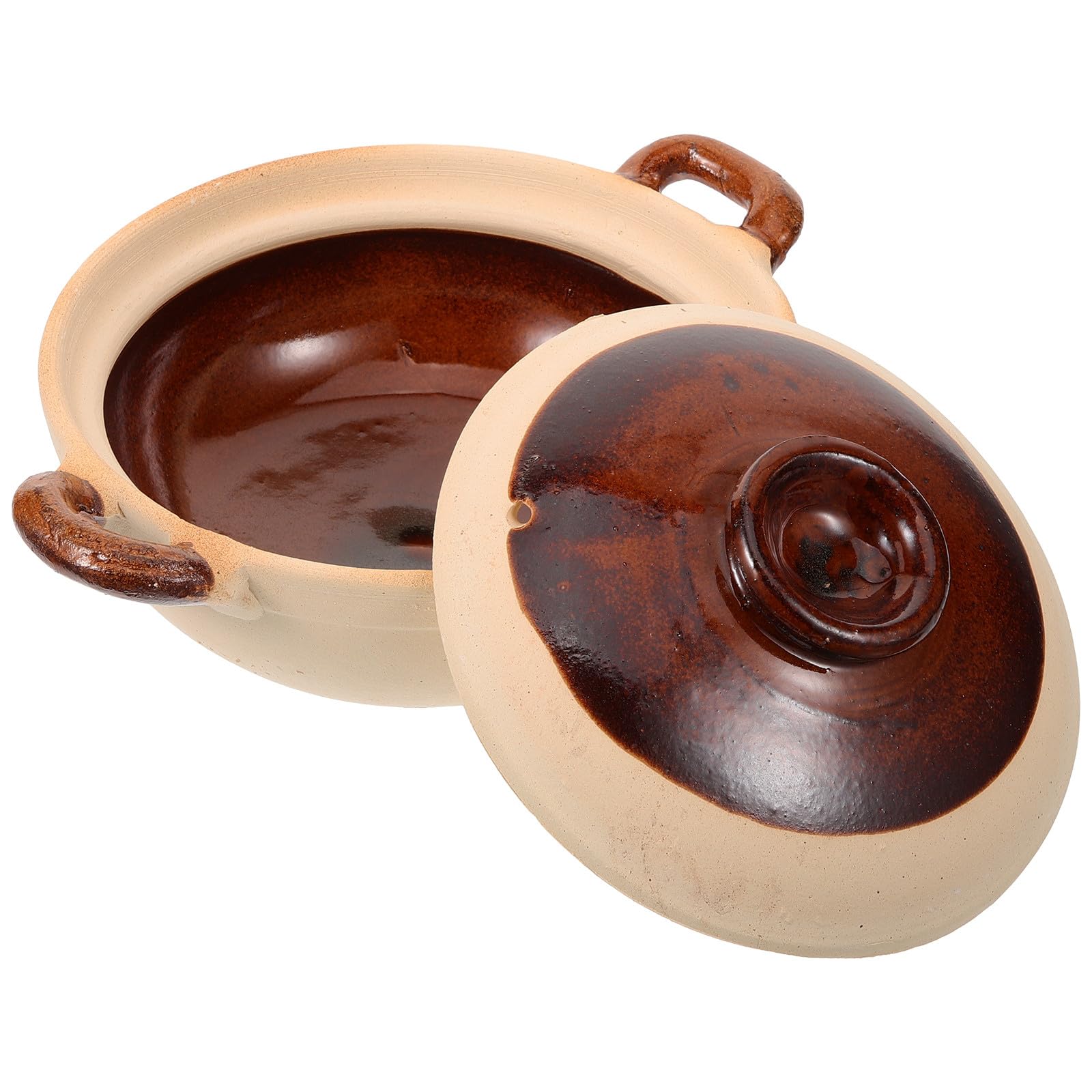 Cocotte en Argile 500ml à double poignées pour soupes et braisage individuel