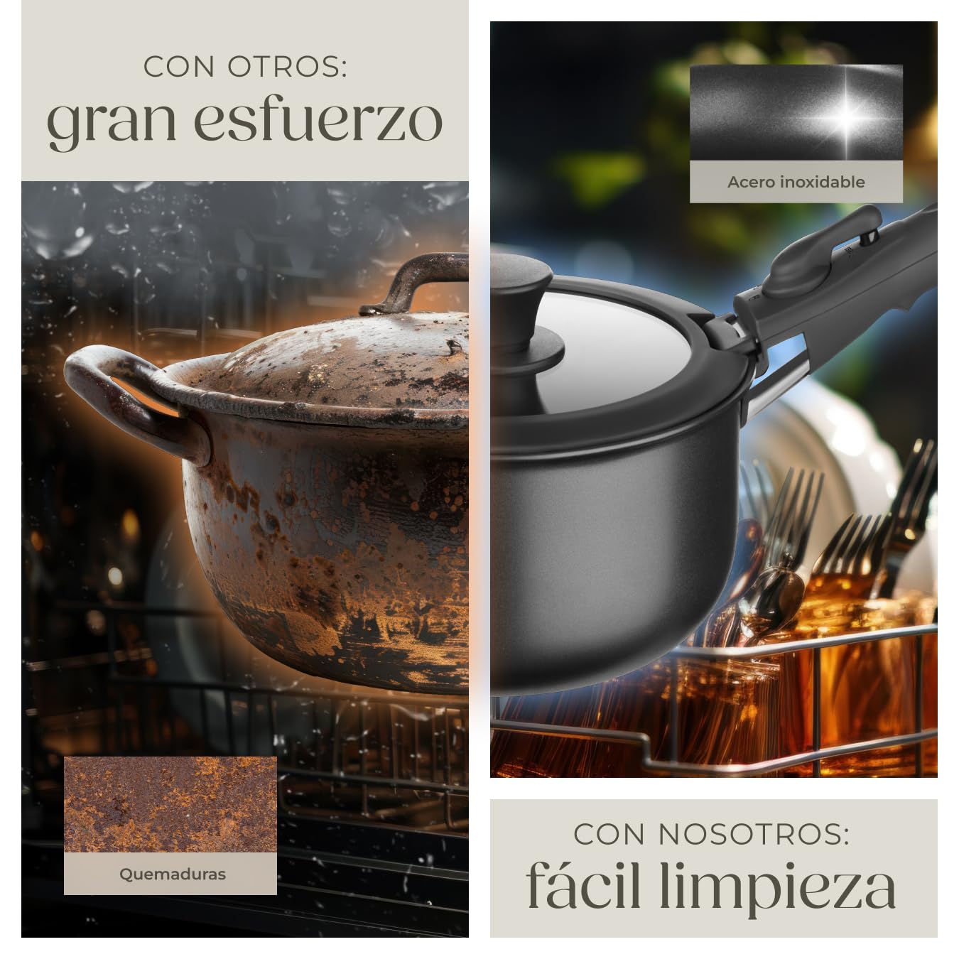 tectake® Juego de Cocina 17 Piezas, Sartenes Antiadherentes, Ollas Cocina Aptas para Inducción, Juego Sartenes con Asas Desmontables, Olla, Cacerola, Sarten - Negro