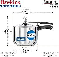 Vista 9 de Hawkins B33 - Olla a presión de acero inoxidable, pequeña, color plateado