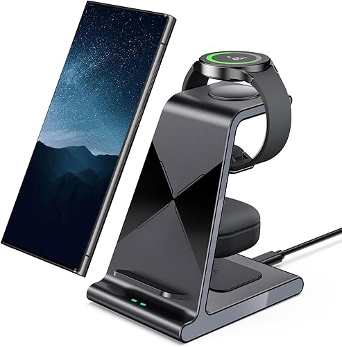 Cargador inalámbrico para Samsung, estación de carga para Samsung Galaxy S24 UltraS24+S24S23S22Z Flip 6Fold 6, para Galaxy Watch Ultra765, Galaxy